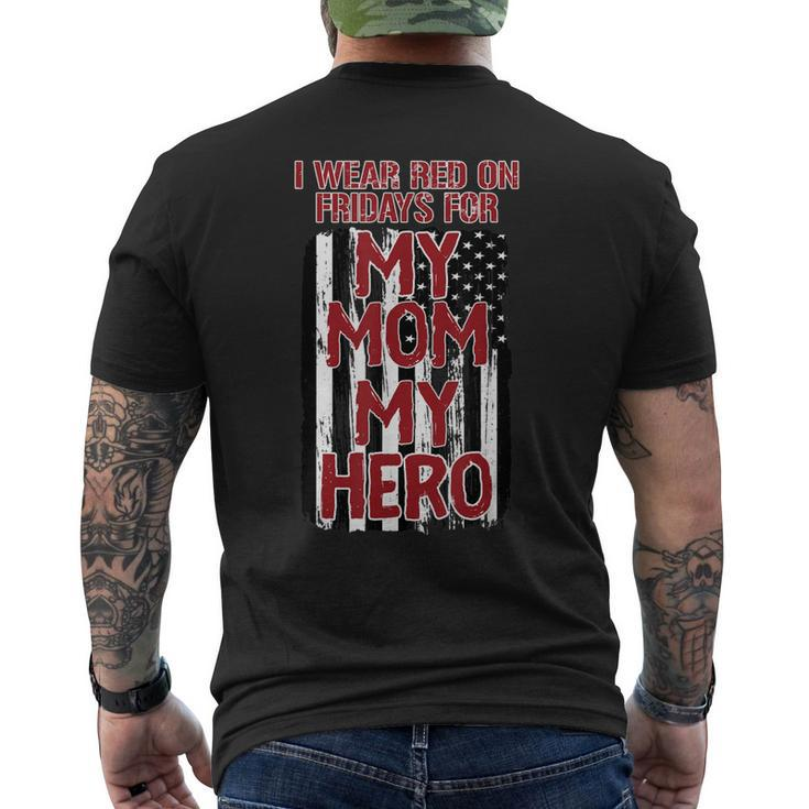 Red Fridays Military Mom My Hero Usa Flag Men's Back Print T-shirt