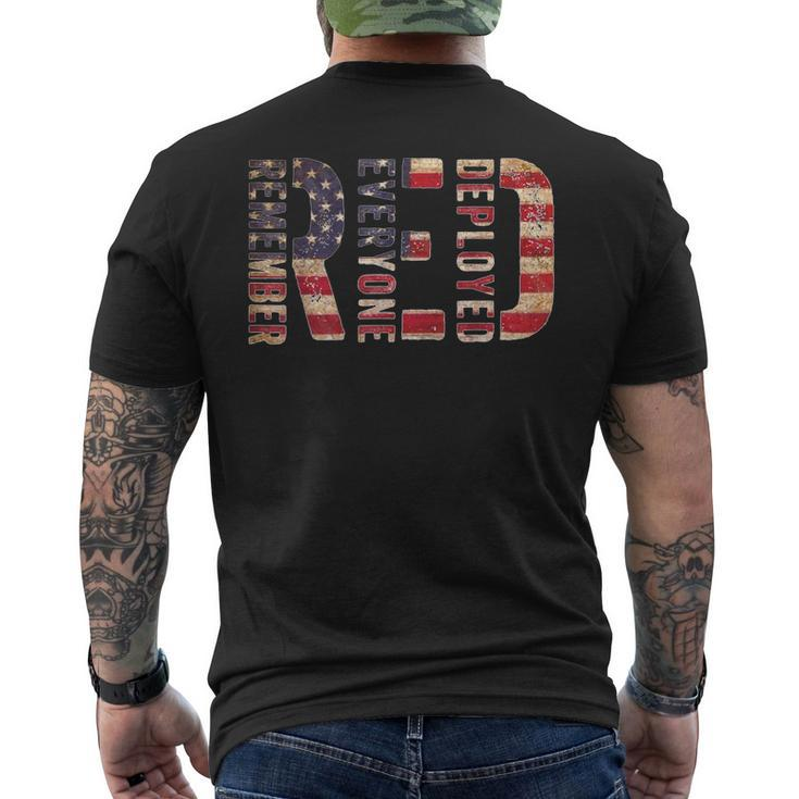 Red Fridays Remember Everyone Deployed American Flag Men's Back Print T-shirt