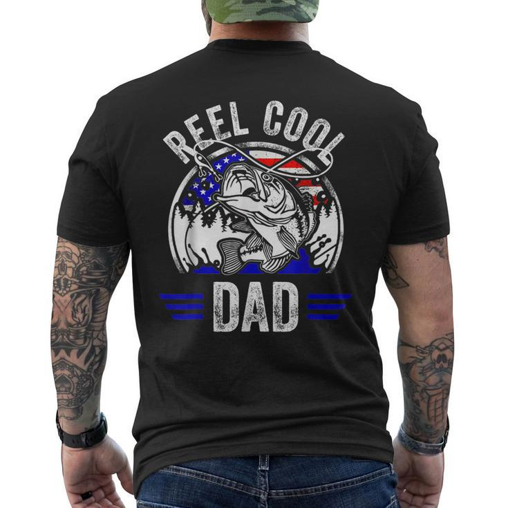 Reel Cool Dad Fathers Day Fisherman Fishing Vintage Men's T-shirt Back Print