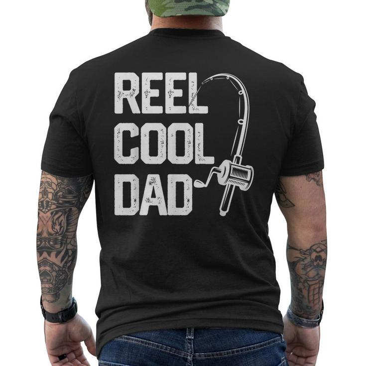 Mens Reel Cool Dad Fishing Daddy Fathers Day Men Men's Back Print T-shirt