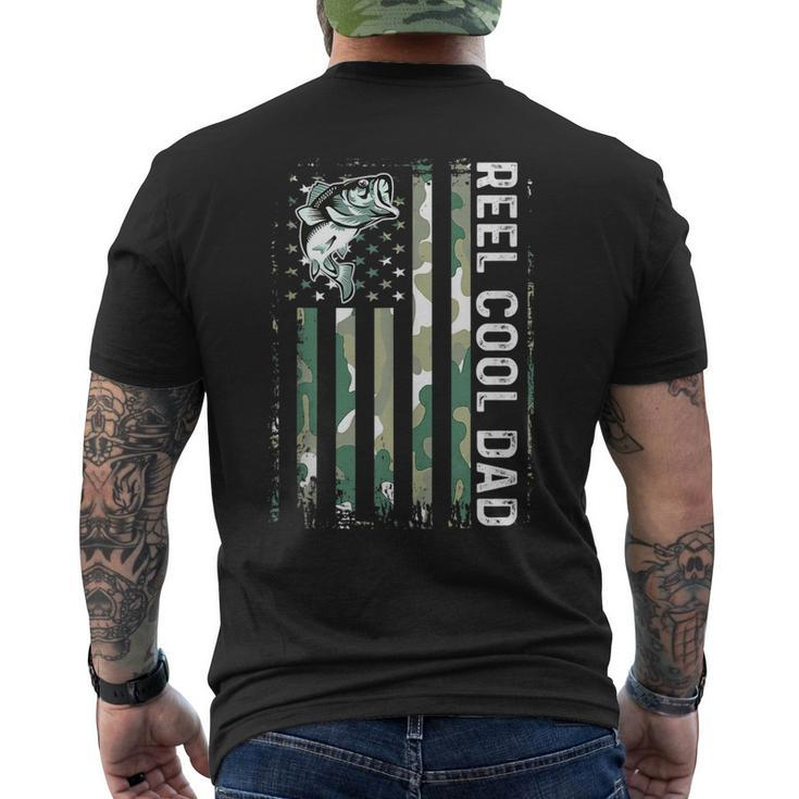 Reel Cool Dad Fishing Fathers Day 4Th Of July Men's T-shirt Back Print