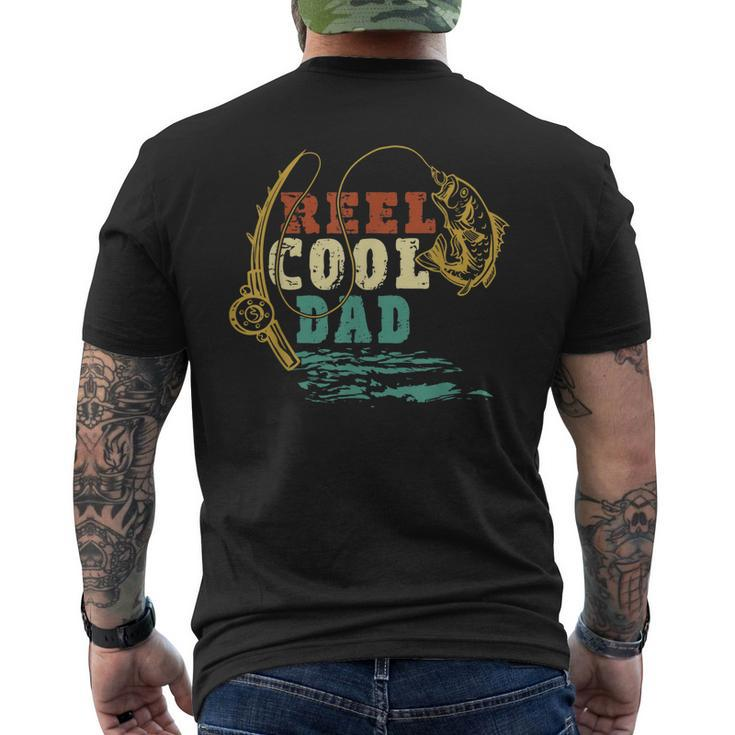 Reel Cool Dad Vintage Fishing Fathers Day Daddy Fisherman Men's T-shirt Back Print