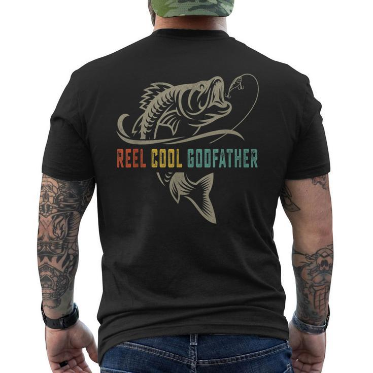 Reel Cool Godfather  Fathers Day Gift For Fishing Dad Mens Back Print T-shirt