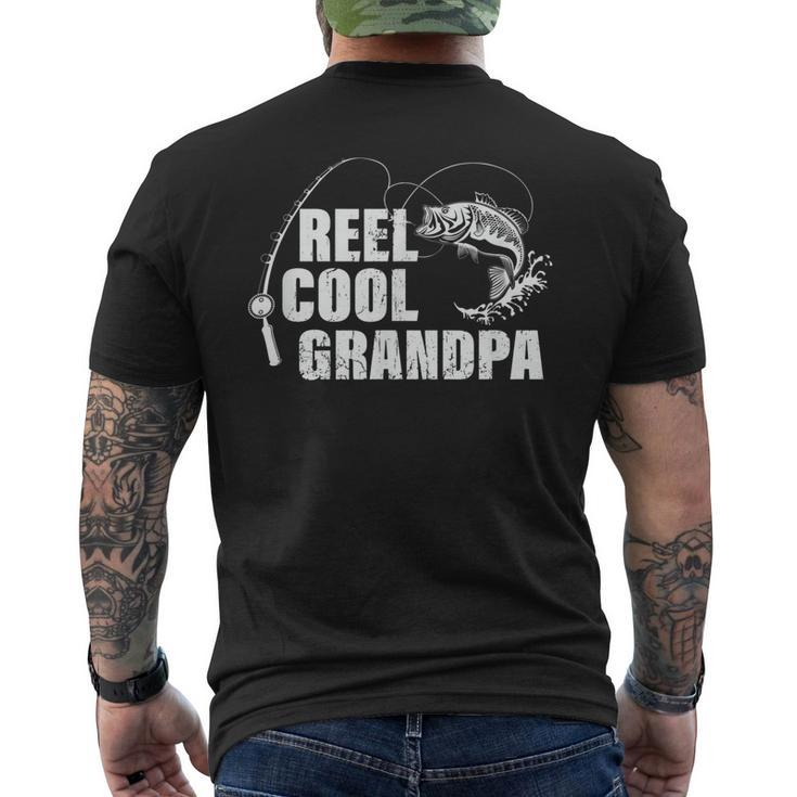 Reel Cool Grandpa With Fish And Fishing Rod Men's Back Print T-shirt