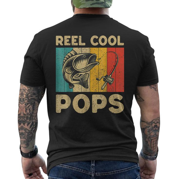 Reel Cool Pops Fishing Lovers Fathers Day Vintage Men's T-shirt Back Print