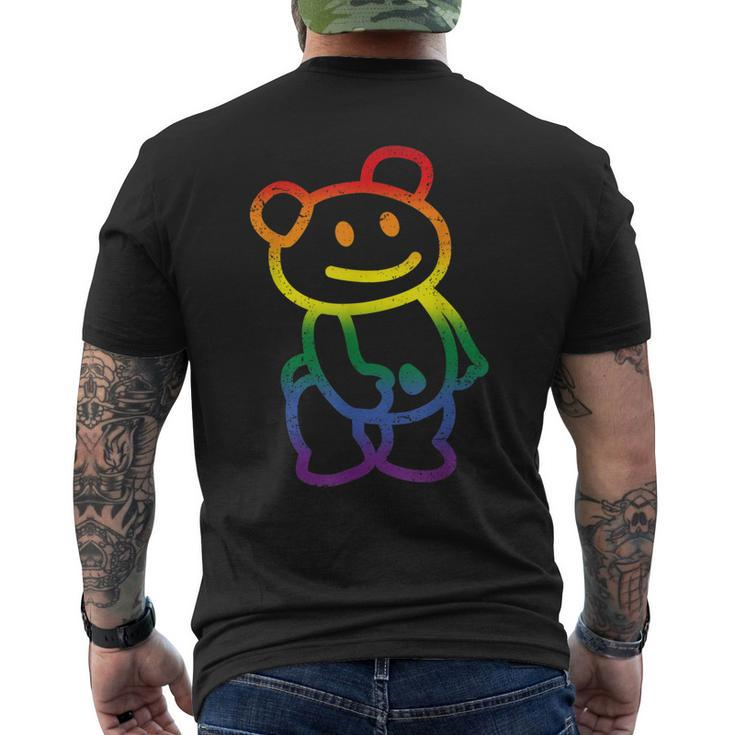 Reflective Bear Gay Pride Flag Lgbt-Q Ally Cute Animal  Mens Back Print T-shirt