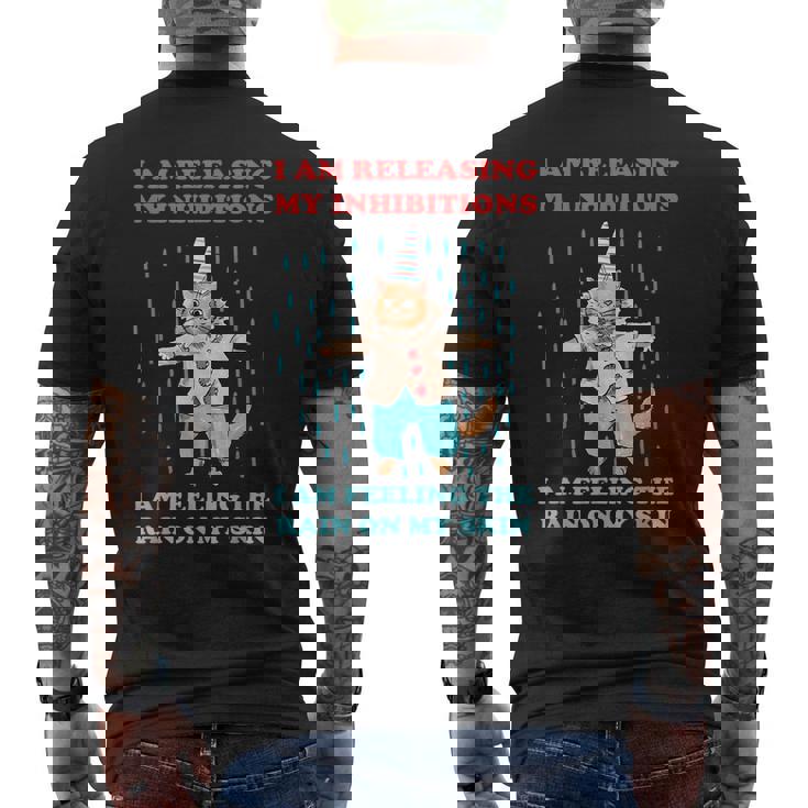 I Am Releasing My Inhibitions I Am Feeling The Rain Quote Men's Back Print T-shirt