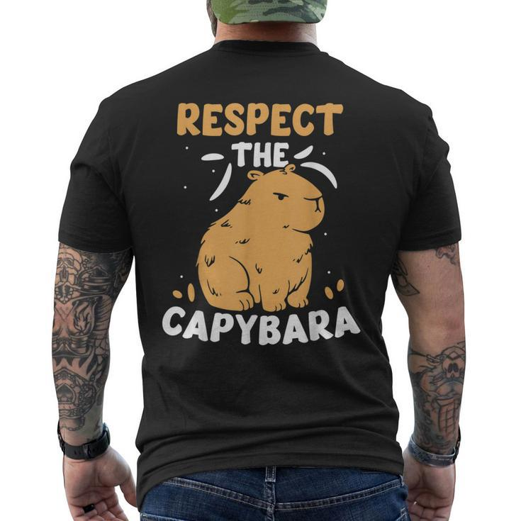 Respect The Capybara Lover Capybaras Animal Rodent Men's Back Print T-shirt
