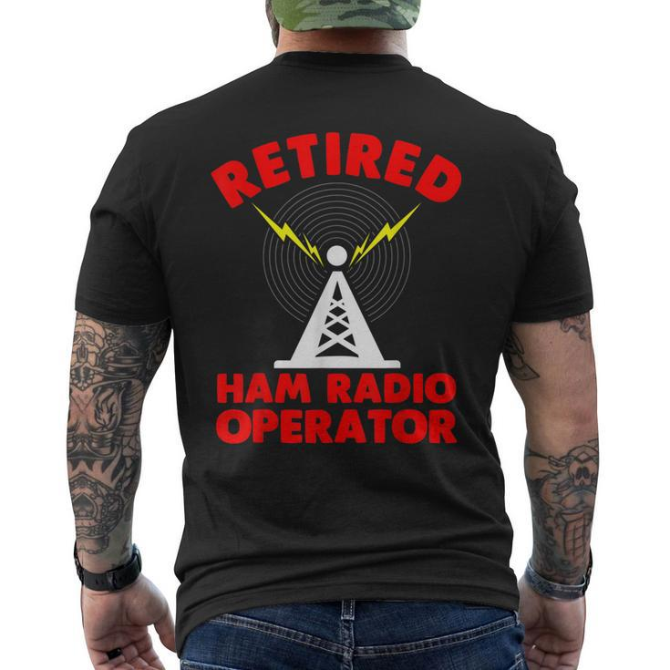 Retired Ham Radio Operator Father Radio Tower Humor Mens Back Print T-shirt