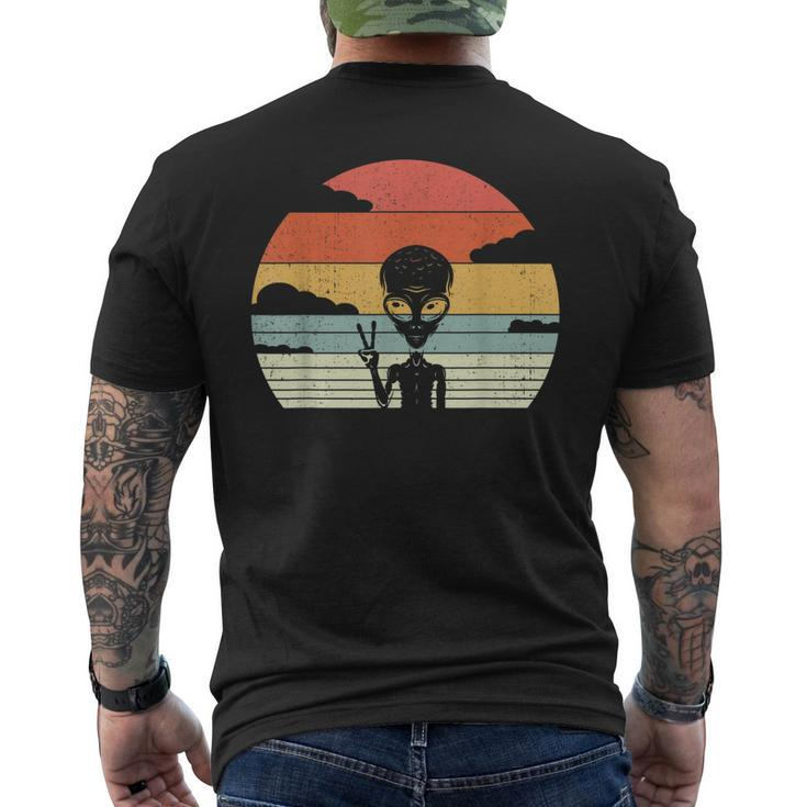Retro Alien Extraterrestrial Space - Vintage Alien Men's Back Print T-shirt