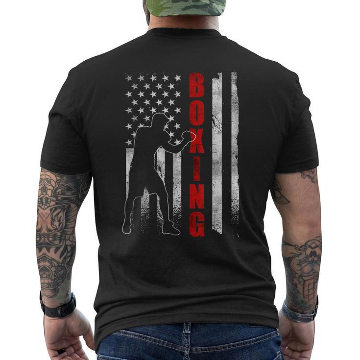 Retro American Boxing Apparel Us Flag Boxer Men's Back Print T-shirt