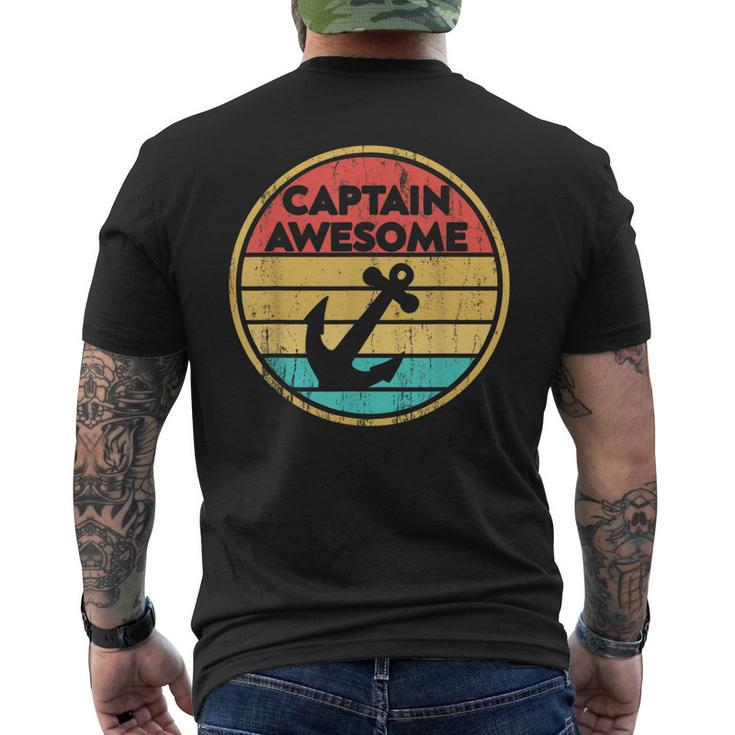 Retro Anchor Sailboat - Vintage Sailing Captain Awesome Men's T-shirt Back Print
