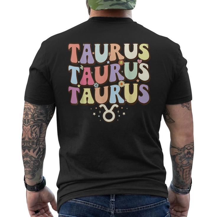 Retro Astrology Zodiac Sign April Or May Birthday Taurus Men's Back Print T-shirt