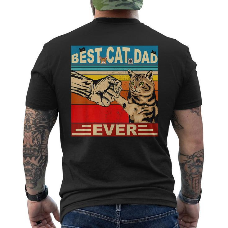 Retro Best Cat Dad Ever Vintage Mens Dads Kitty Lovers V2 Men's T-shirt Back Print