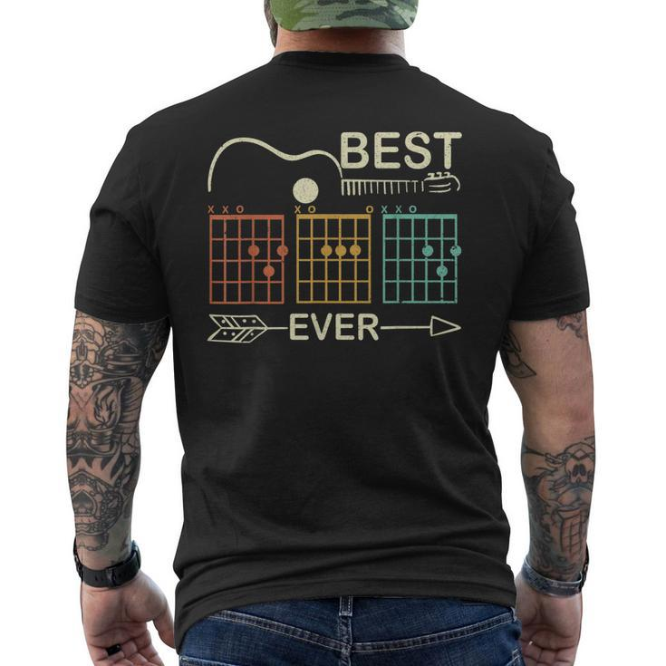 Retro Best Dad Ever D A D Chord Guitar Guitarist Fathers Day Mens Back Print T-shirt