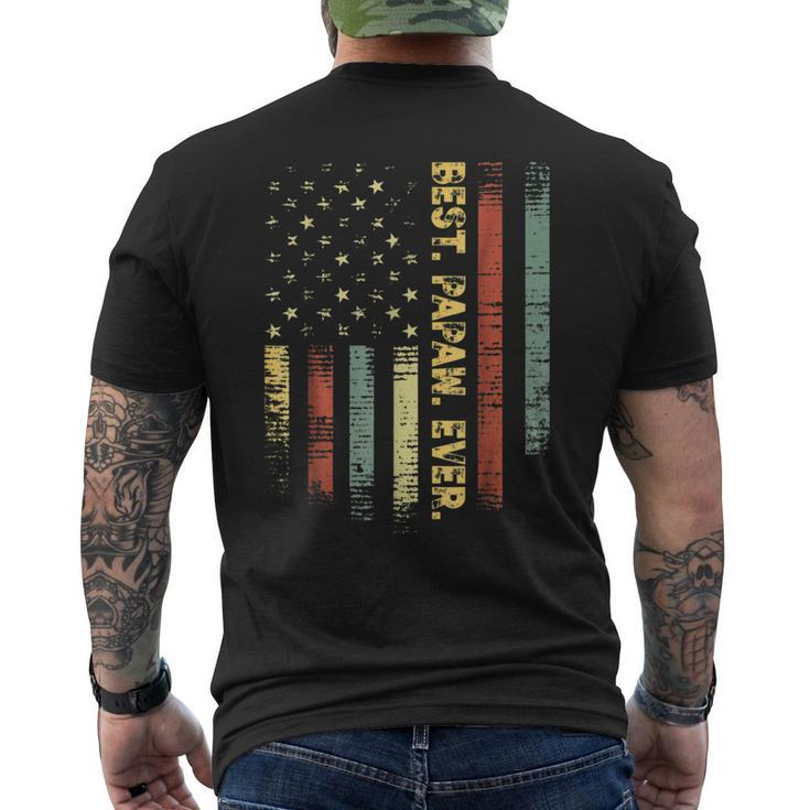 Retro Best Papaw Ever Vintage American FlagFor Dad Men's Back Print T-shirt