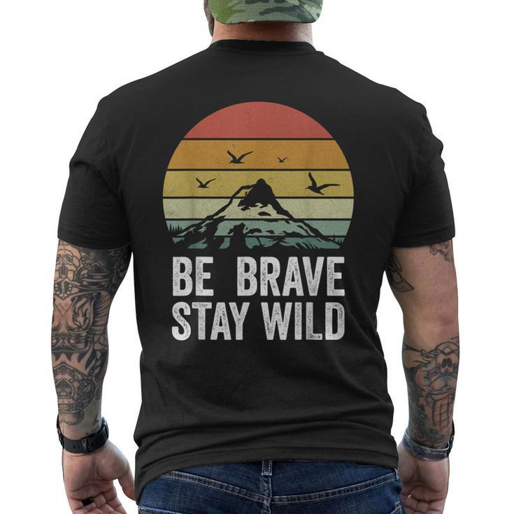 Retro Be Brave Stay Wild Vintage Outdoors Adventure Men's Back Print T-shirt