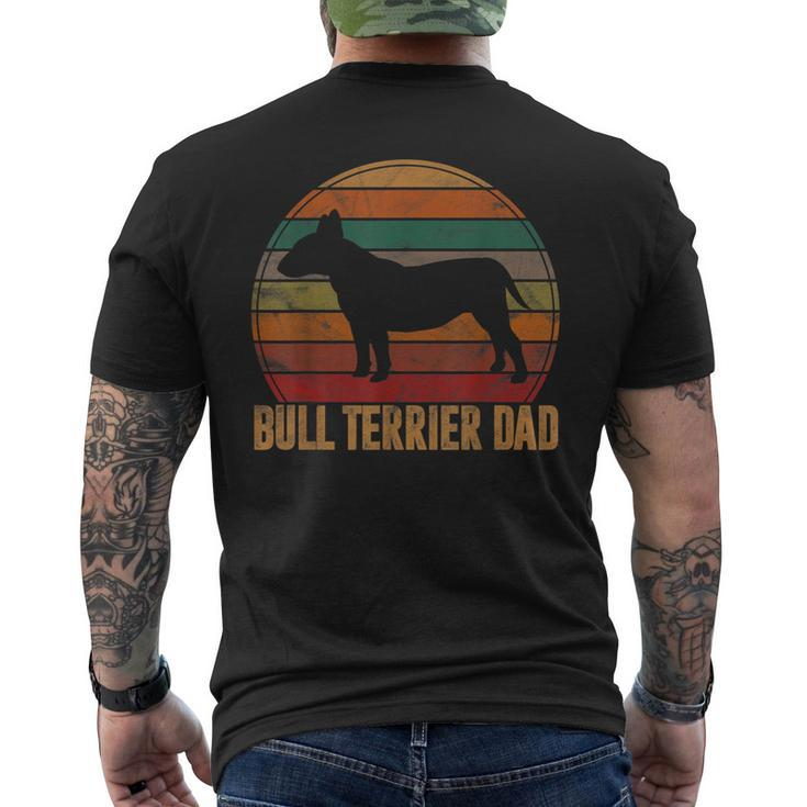 Retro Bull Terrier Dad Bully Daddy Dog Owner Pet Father Men's T-shirt Back Print