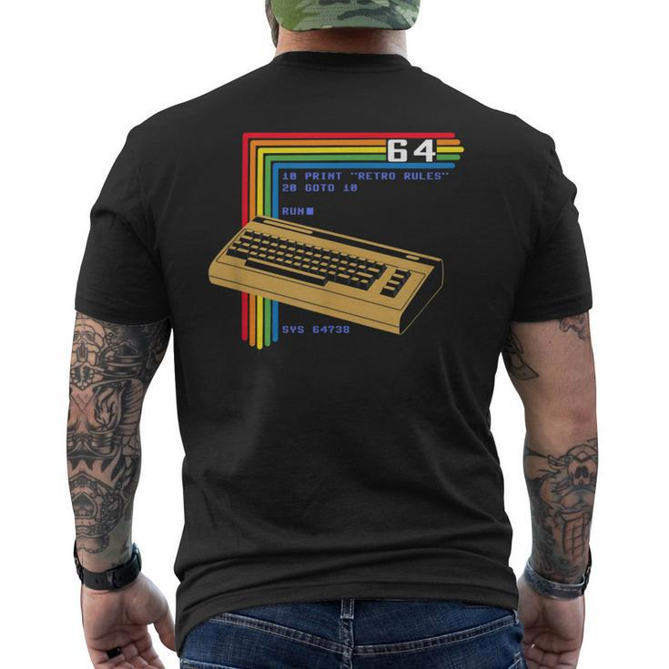 Retro Computer C64 Men's T-shirt Back Print
