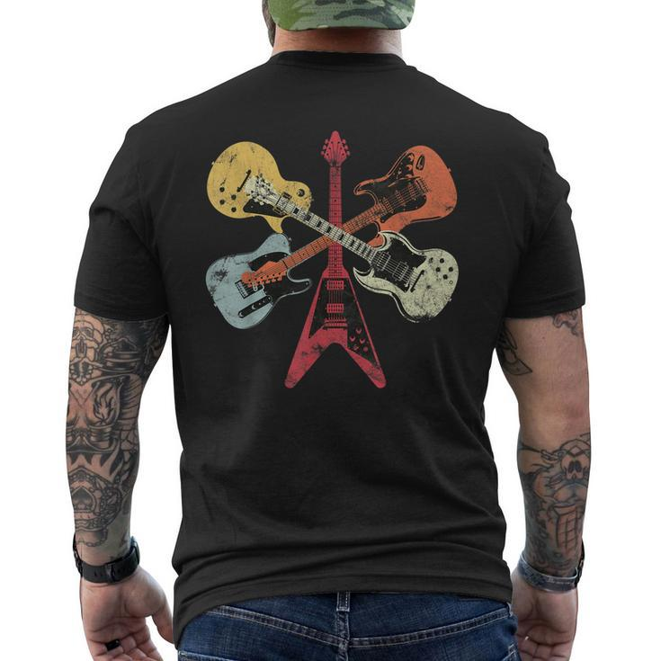 Retro Distressed Guitar Collection Rock Music Fan Guitarist Men's Back Print T-shirt