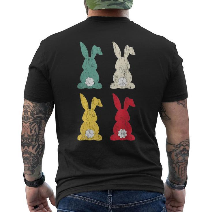 Retro Easter Bunny Vintage Colorful Rabbit Cute Happy Easter Men's T-shirt Back Print