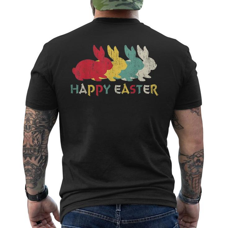 Retro Easter Bunny Vintage Colorful Rabbit Cute Happy Easter V2 Men's T-shirt Back Print