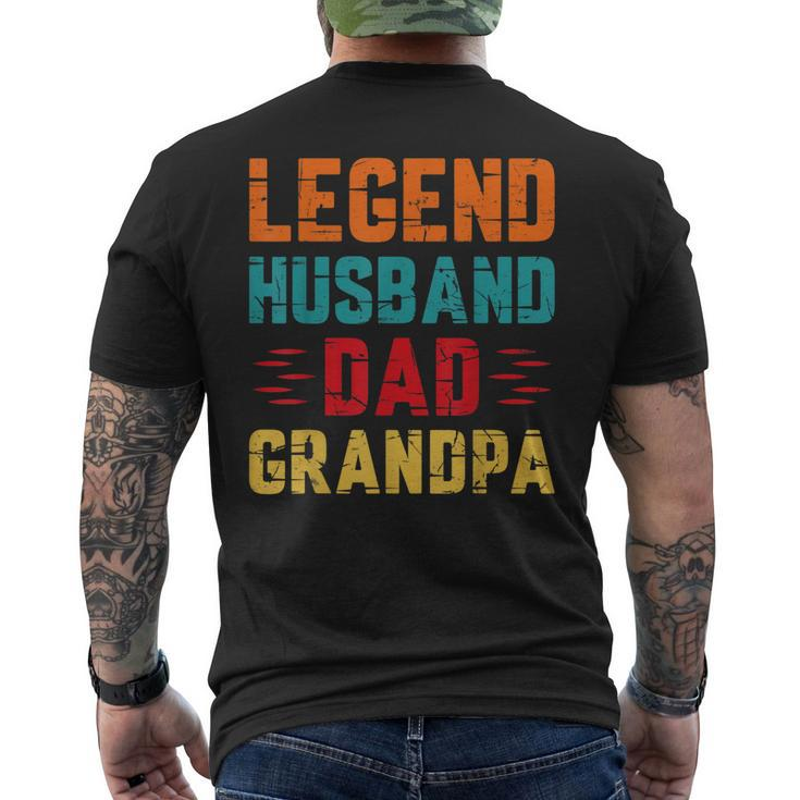 Retro Fathers Day Dad The Legend Husband Dad Grandpa Mens Back Print T-shirt