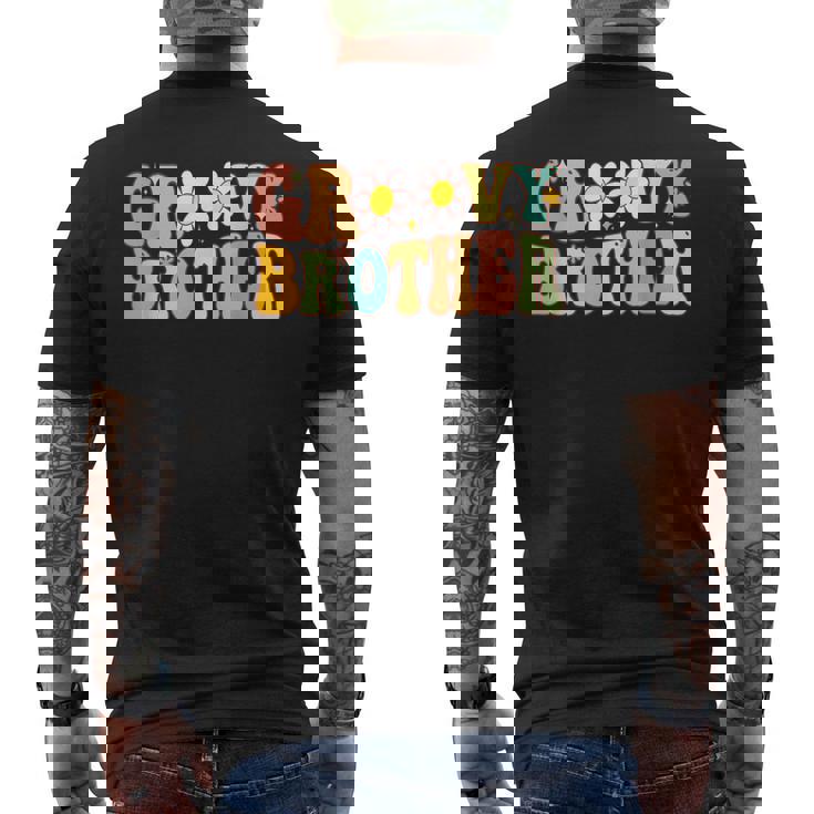 Retro Groovy Brother Matching Family Birthday Groovy Brother Men's Back Print T-shirt
