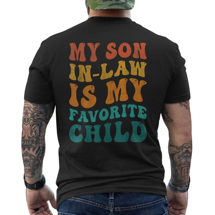 Retro Groovy My Son In Law Is My Favorite Child Son In Law Men's Back Print T-shirt