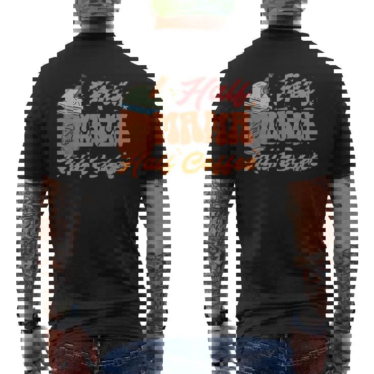 Retro Half Mama Half Coffee Caffeine Lover Men's Back Print T-shirt