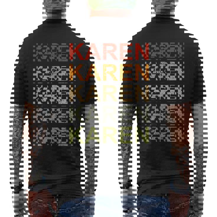 Retro Karen Personalized Karen Name Girl Woman Karen Men's Back Print T-shirt