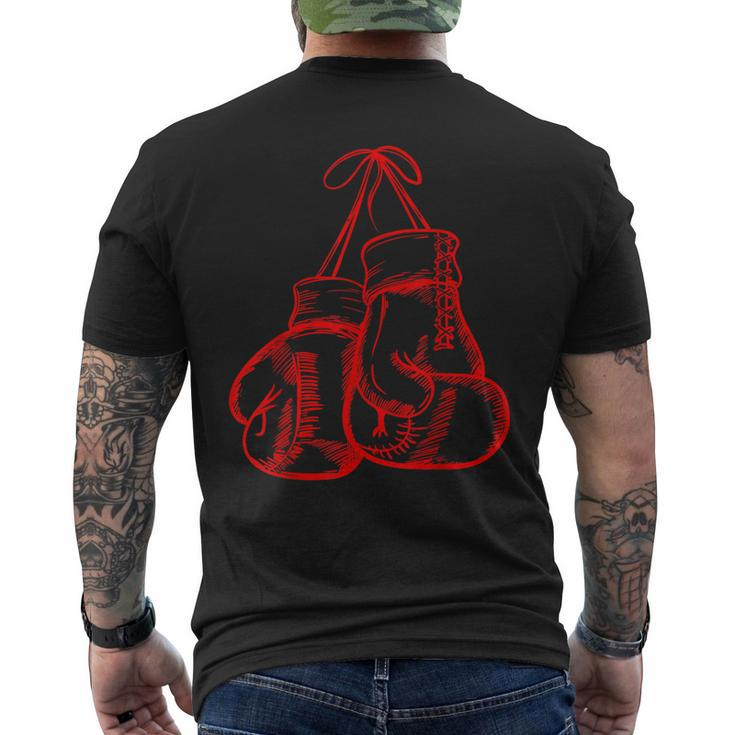 Retro Love Red Boxing Gloves Boxer Men's T-shirt Back Print