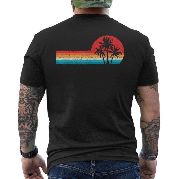 Retro Palm Tree Tropical Beach Retro Vacation Men's Back Print T-shirt