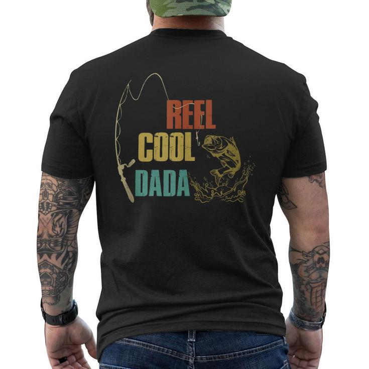 Retro Reel Cool Dada Fathers Day Fishing Fisher Men's T-shirt Back Print