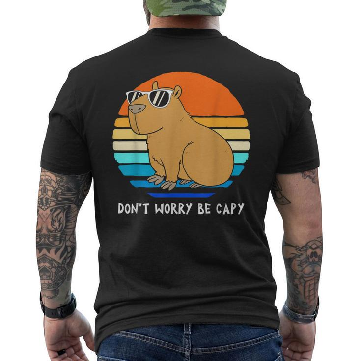 Retro Rodent Capybara Dont Be Worry Be Capy Men's Back Print T-shirt