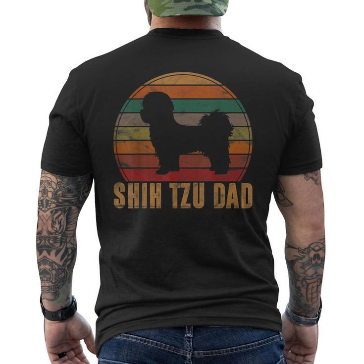 Retro Shih Tzu Dad Daddy Apparel Dog Owner Pet Father Men's T-shirt Back Print