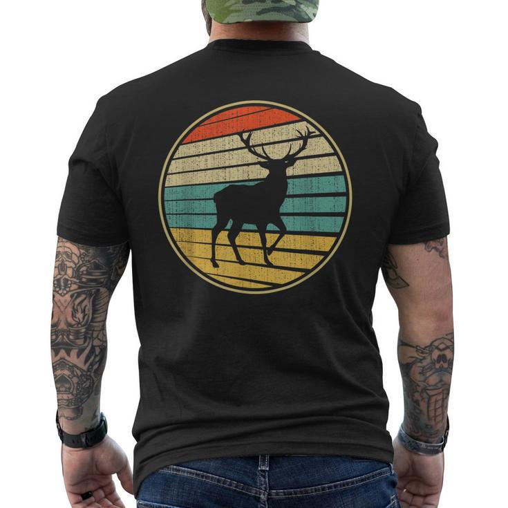 Retro Style Vintage Forest Wildlife Elk Buck Deer 60S 70S Men's Back Print T-shirt
