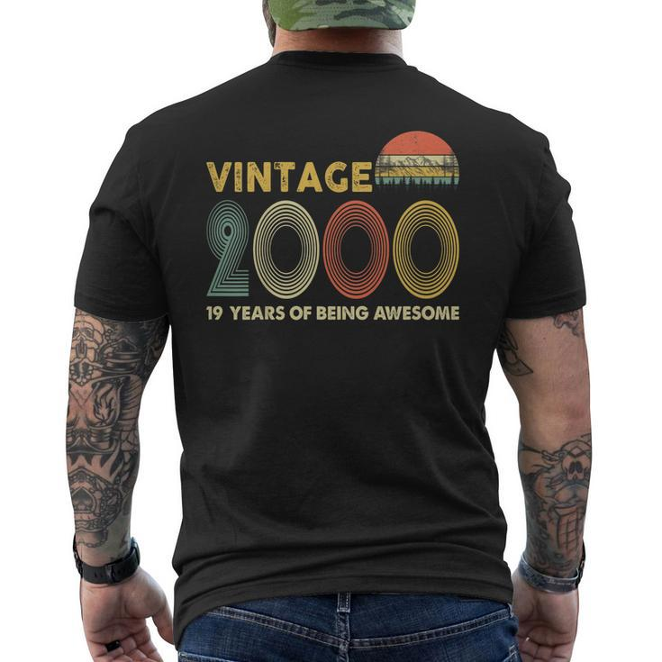 Retro Vintage 2000 19Th Birthday 19 Years Old Men's Back Print T-shirt