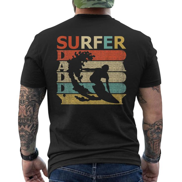 Retro Vintage Daddy Surfer Surfing Dad Men's T-shirt Back Print