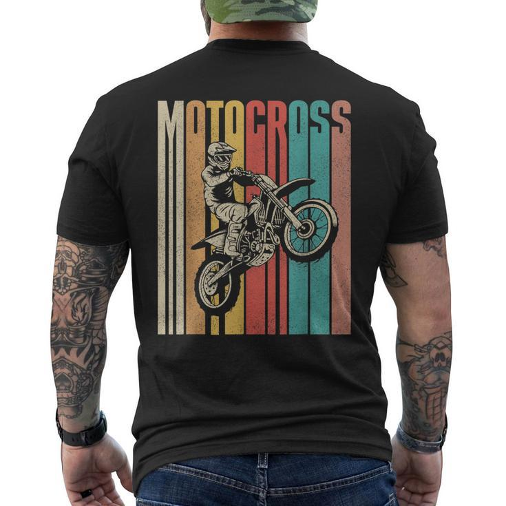 Retro Vintage Dirt Bike Mx Bike Rider Motocross Men's T-shirt Back Print