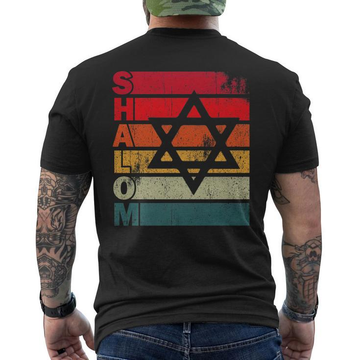 Retro Vintage Shalom Jewish Star Of David Hanukkah Chanukah Men's T-shirt Back Print