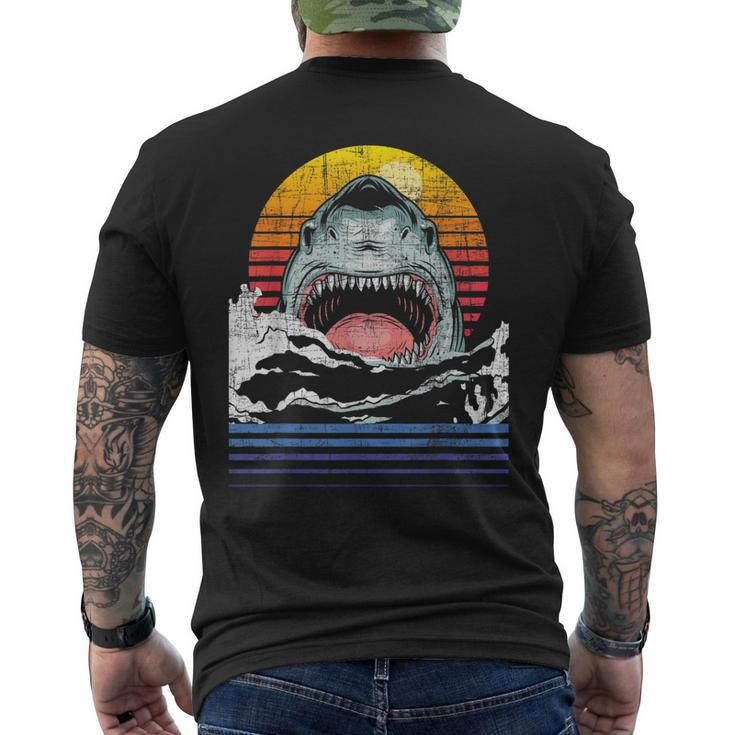 Retro Vintage Shark - Marine Biologist Wildlife Shark Lovers Men's T-shirt Back Print