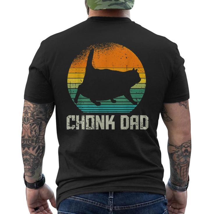 Retro Vintage Style Fat Daddy Cat Meme Chonk Cat Dad Men's T-shirt Back Print