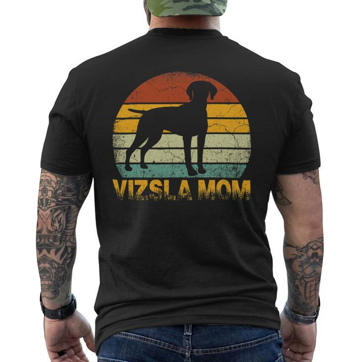 Retro Vizsla Mom Gift Dog Owner Mother Pet Mama Men's Crewneck Short Sleeve Back Print T-shirt