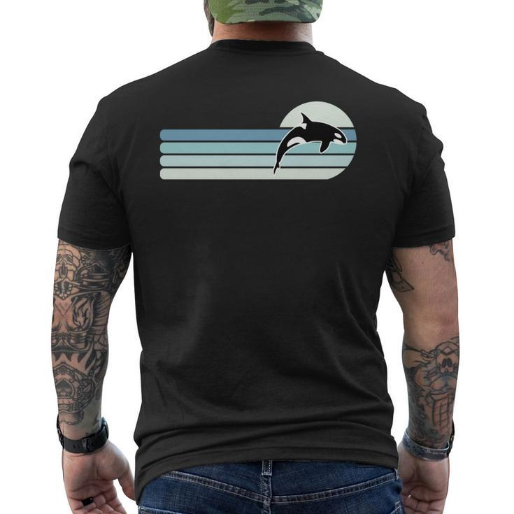 Retro Whale Orca Men's Back Print T-shirt