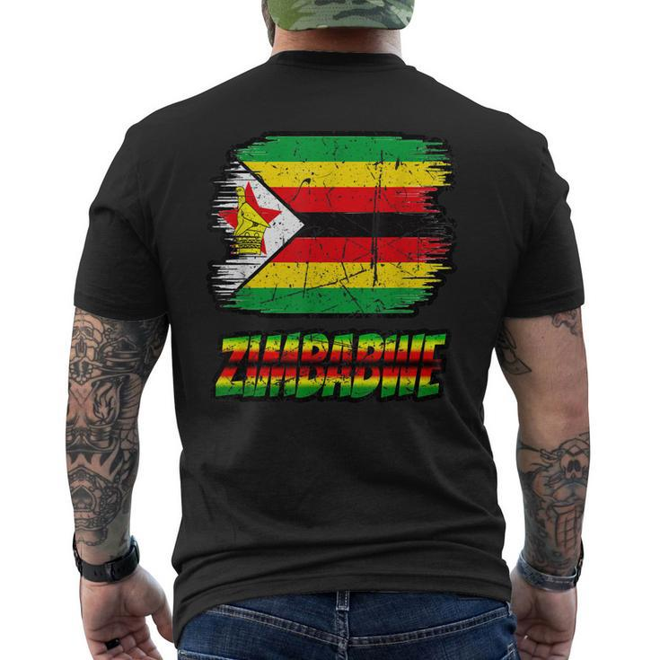 Retro Zimbabwe Zimbabwe Flag Souvenir Harare Men's T-shirt Back Print