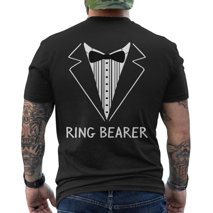 Ring Bearer Wedding Tux Bachelor Ceremony Groom Men's T-shirt Back Print