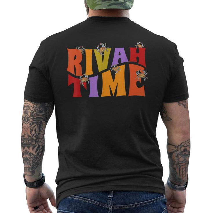 Rivah Time Retro Hippie Style With Blue Crab Men's Back Print T-shirt