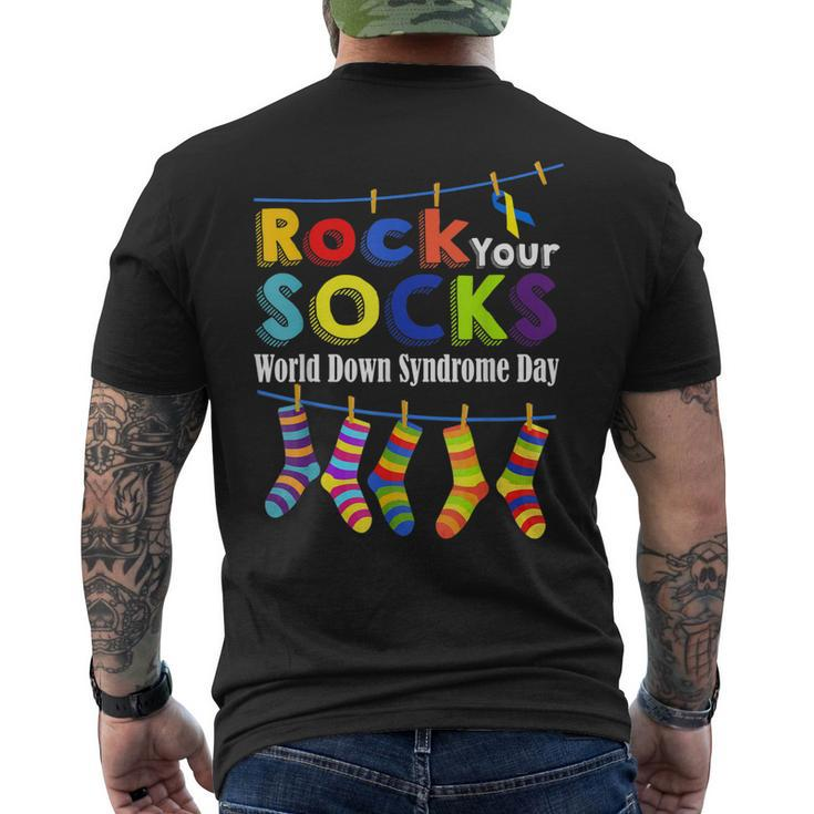 Rock Your Socks Cute 3 21 Trisomy 21 World Down Syndrome Day Men's Back Print T-shirt