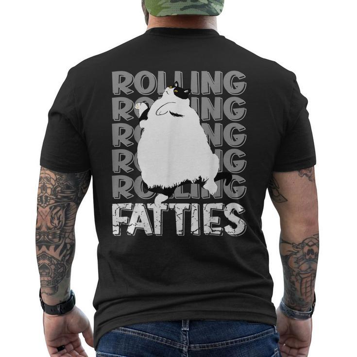 Rolling Fatties Cat Funny Cat Lover Outfit Cat Dad Cat Mom Mens Back Print T-shirt
